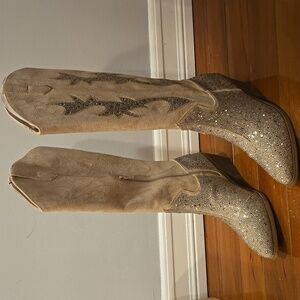 Madden NYC Rhinestone Western Boots with Memory foam